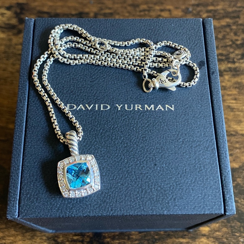 David Yurman Petite Albion Blue Topaz w/ Diamonds